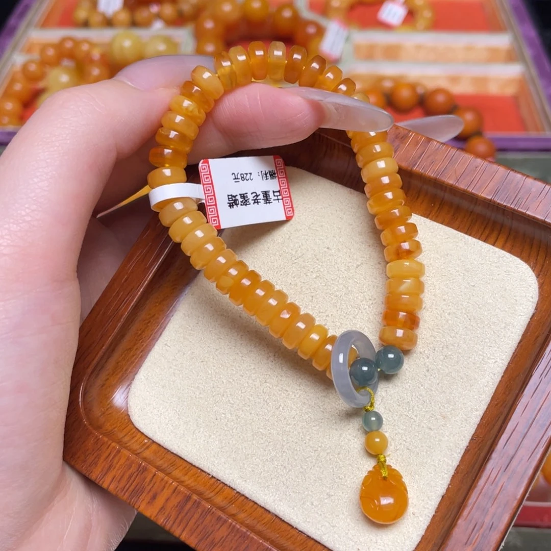 未镶嵌蜜蜡手链手串