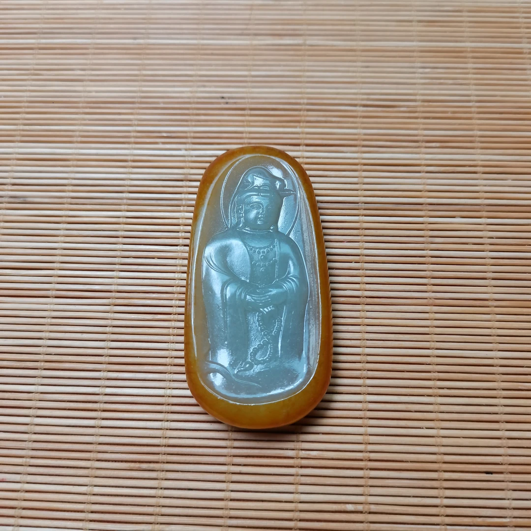 新疆和田玉佛珠观音菩萨南海46克