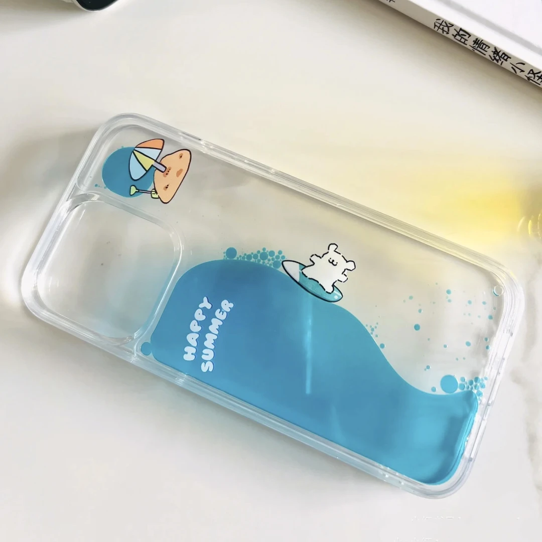 漂浮冲浪萌宠小狗适用iPhone16/15promax手机壳11苹果14透明13/12