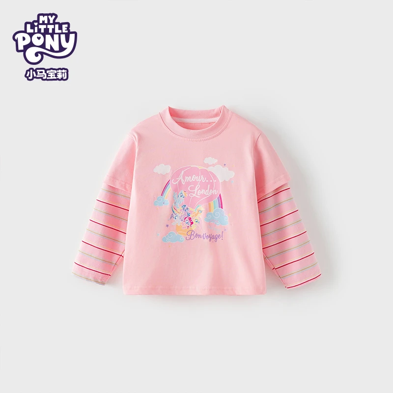 MY LITTLE PONY/小马宝莉2026春款女童可爱卡通条纹纯棉长袖T102