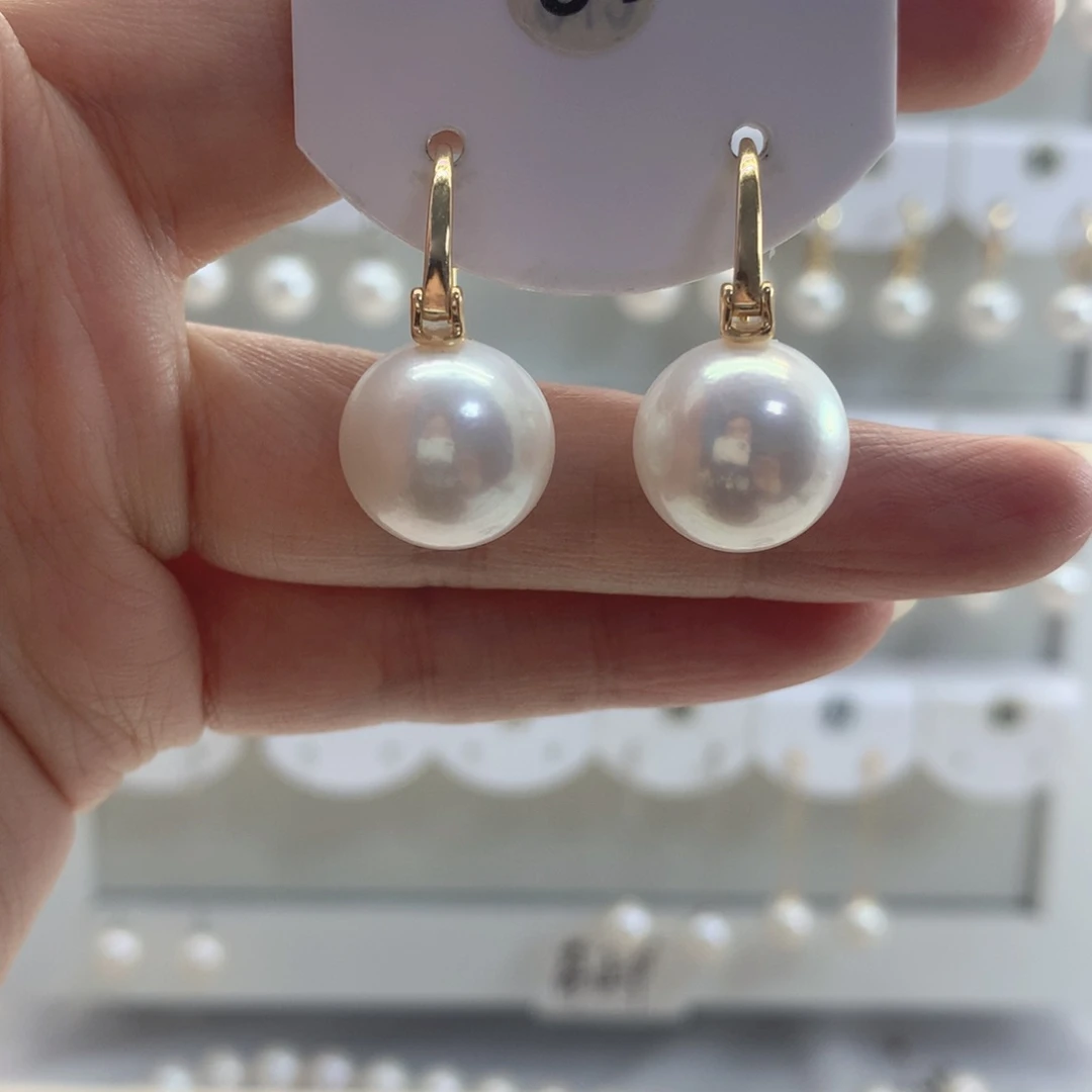 淡水珍珠耳饰银S925镶嵌