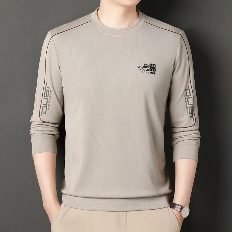 老爷车春季男士轻奢薄款卫衣时尚圆领休闲宽松长袖百搭上衣