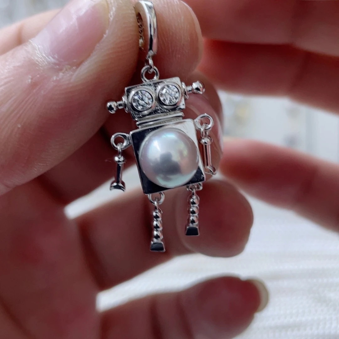 海水珍珠吊坠(不含链)银S925镶嵌