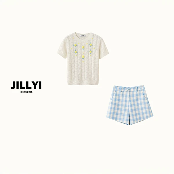 JILLYI南山店【黄风铃木+冰透海盐】夏季休闲气质百搭套装