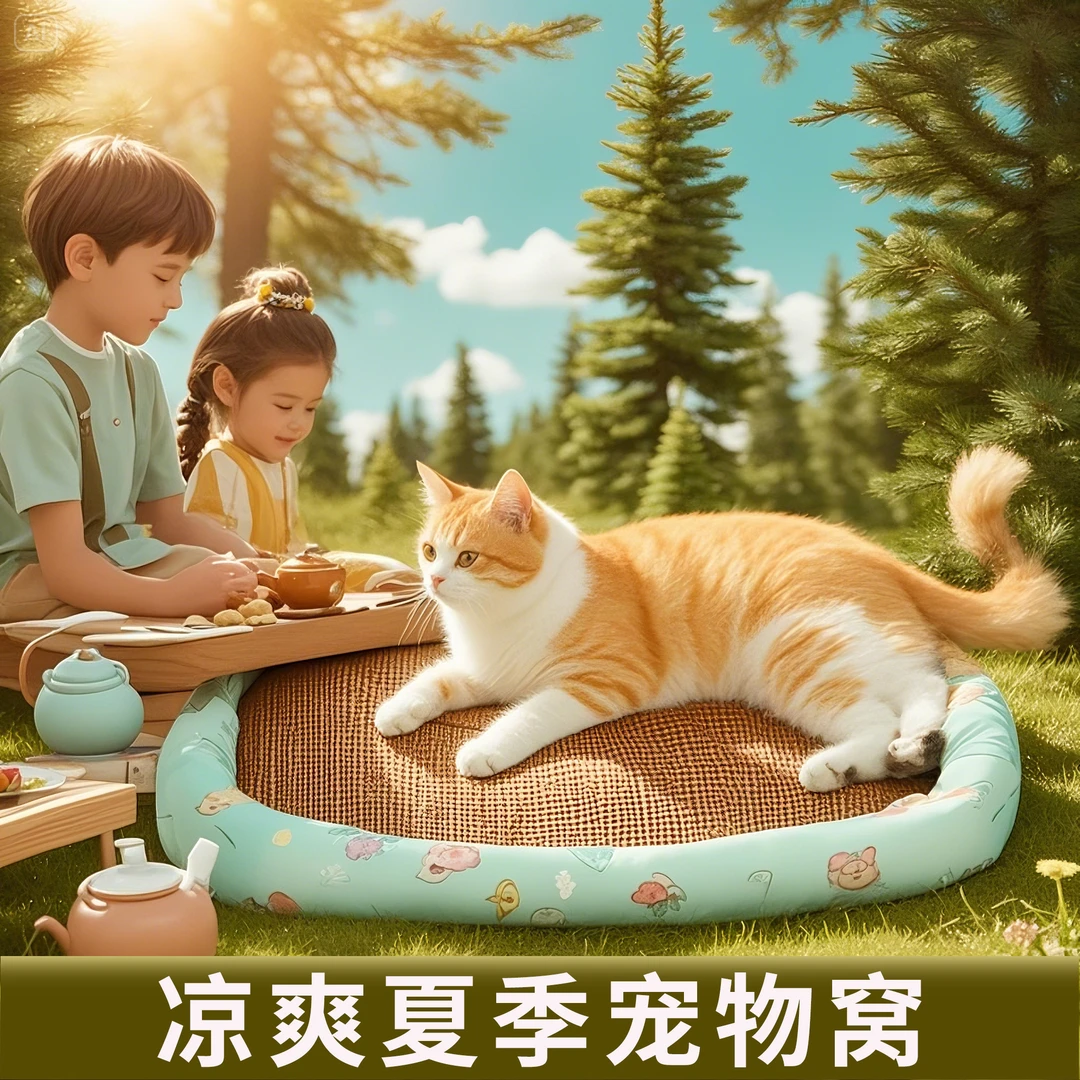 狗窝猫窝夏天凉席狗狗窝宠物用品泰迪小型中型犬狗床垫子四季通用