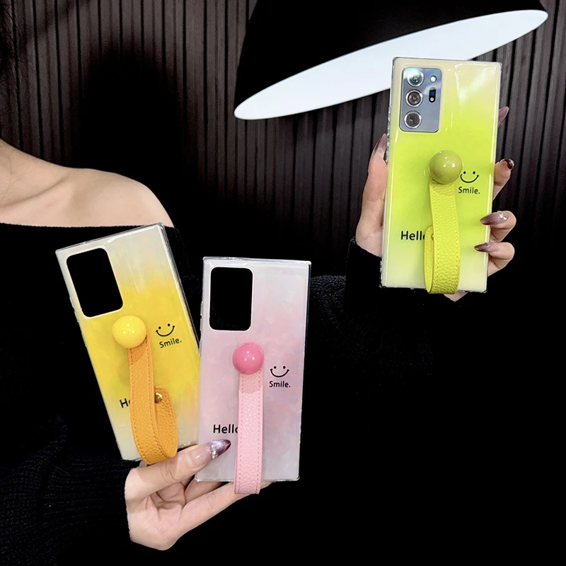 适用三星note20ultra手机壳新款galaxy套note20贝壳纹ins笑脸女款
