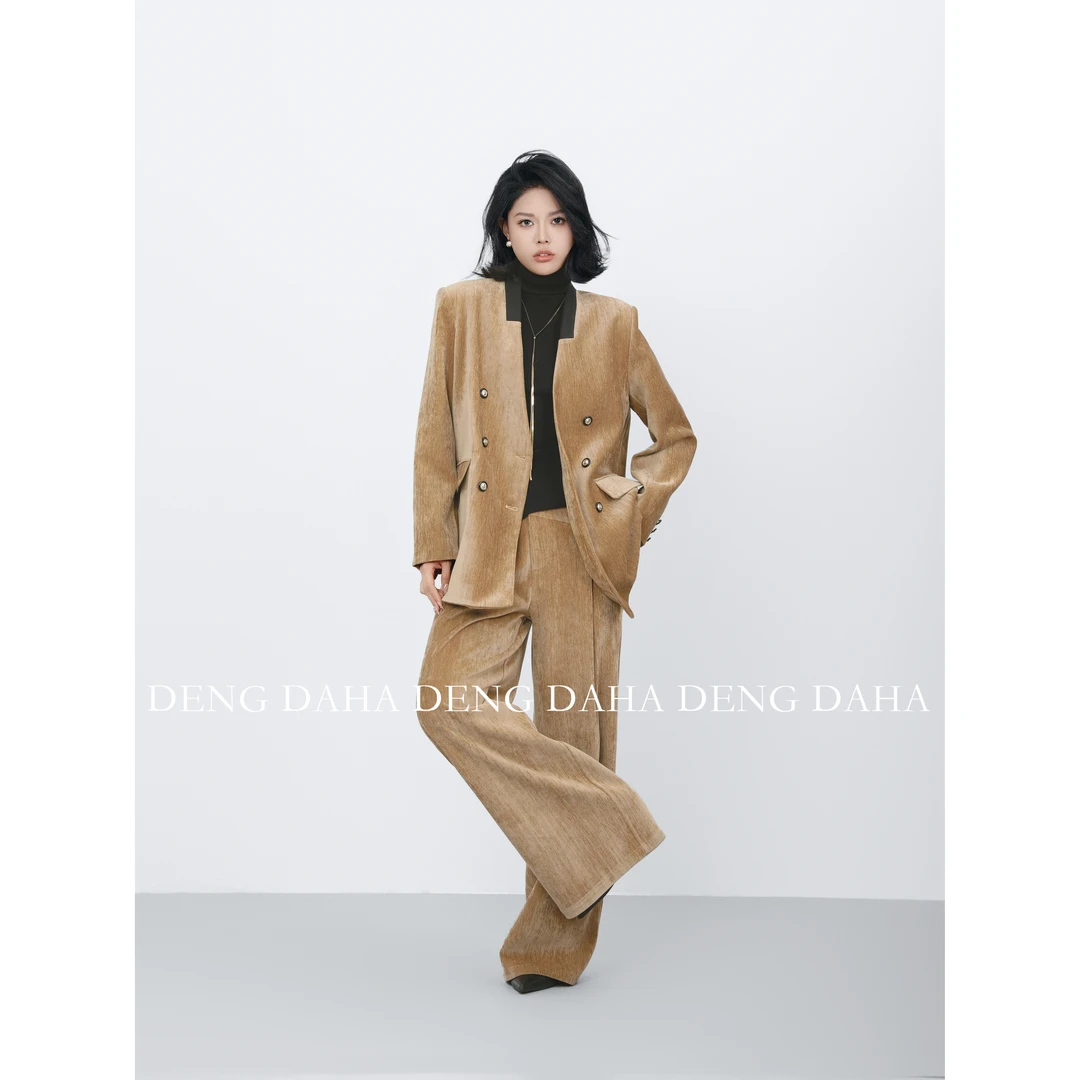 【好】T「调性岁月」秋冬高腰显瘦百搭阔腿休闲裤 HBZC621121