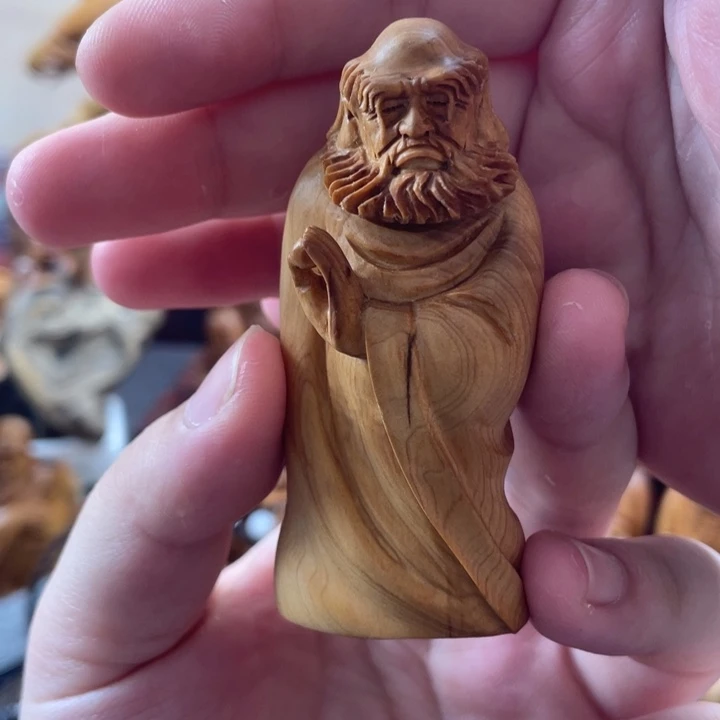 柏木（崖柏）太行崖柏根雕摆件达摩