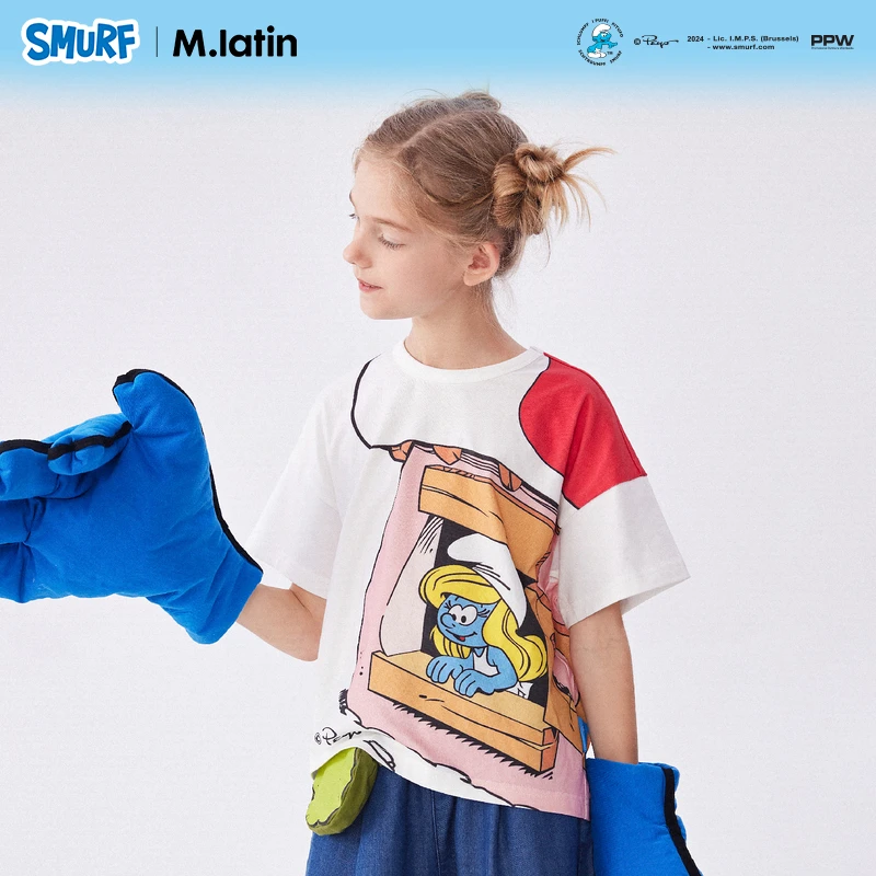 【商场同款】马拉丁童装儿童T恤夏新款女大童柔软棉汗布印花T恤