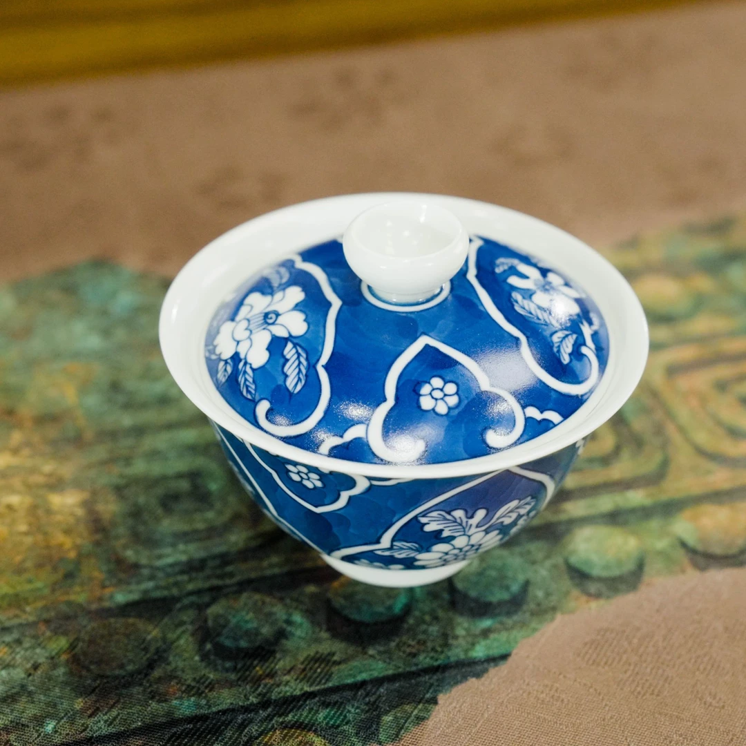 【直播专属】雨溪山房四季花盖碗130CC-（仅盖碗）