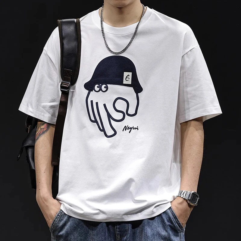 MR.MUDI/穆迪先生短袖t恤男士宽松大码潮牌夏季2025新款衣服体恤