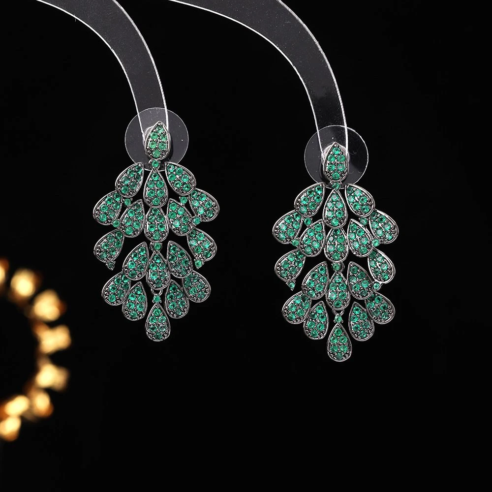 铜合金耳饰 《货号1522》叶子流苏耳环