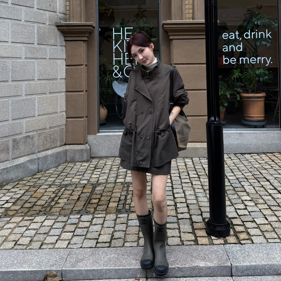 Moprobably李予诺「柏意」气质休闲百搭中长款风衣外套L5356016