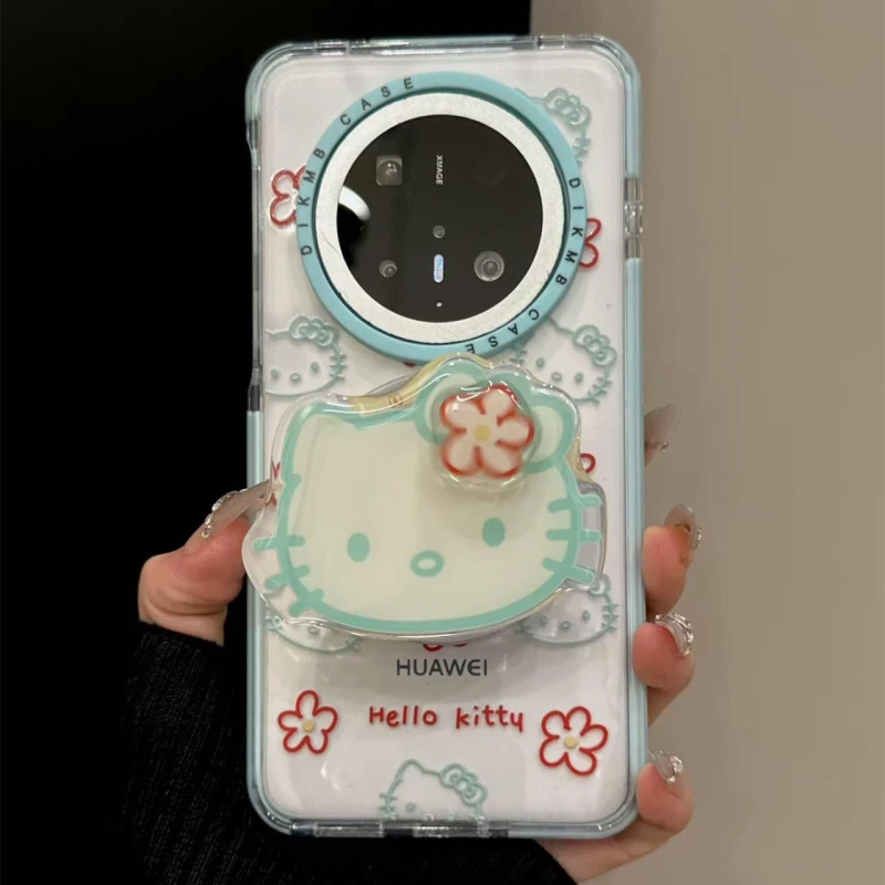 适用华为mate70pro手机壳苹果16pro韩系线条kt猫mate60pro立体猫