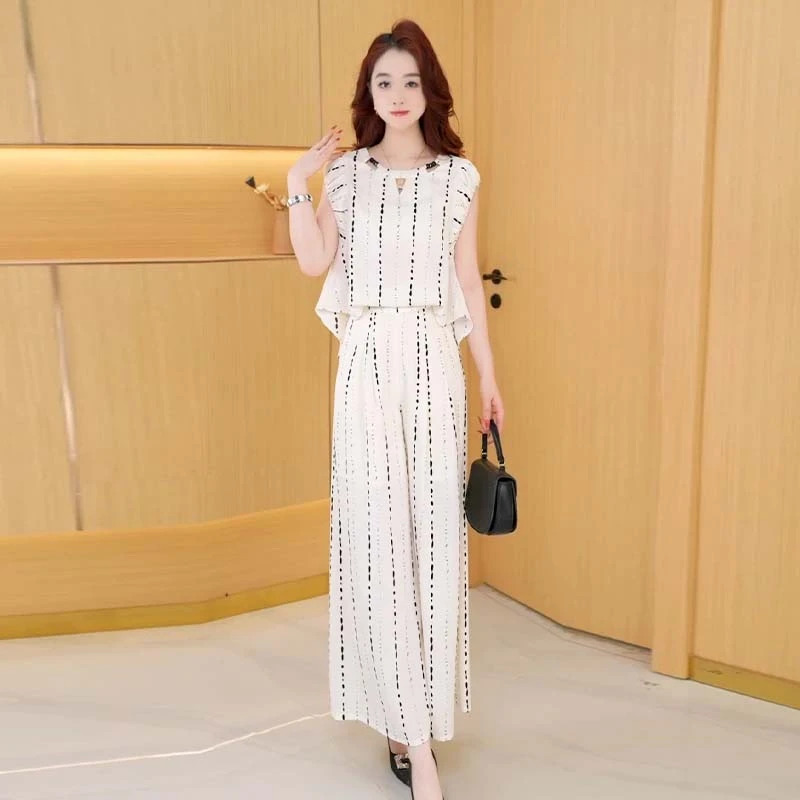 【两件套】【有里布】夏季时尚女神修身洋气宽松气质休闲套装LJ0019