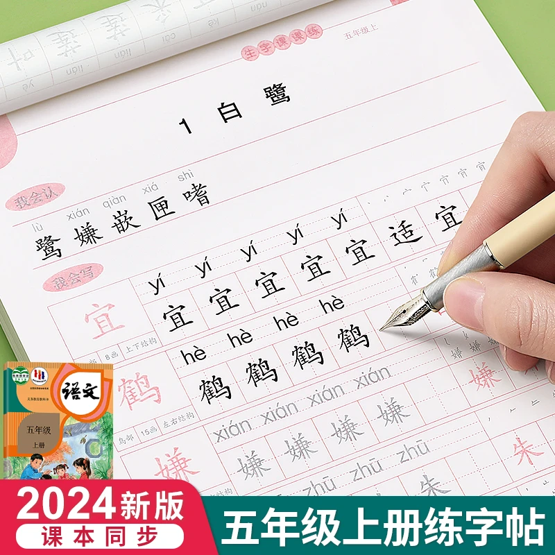 五年级上册下册课本同步语文字帖人教版小学生练字帖笔画笔顺LZ