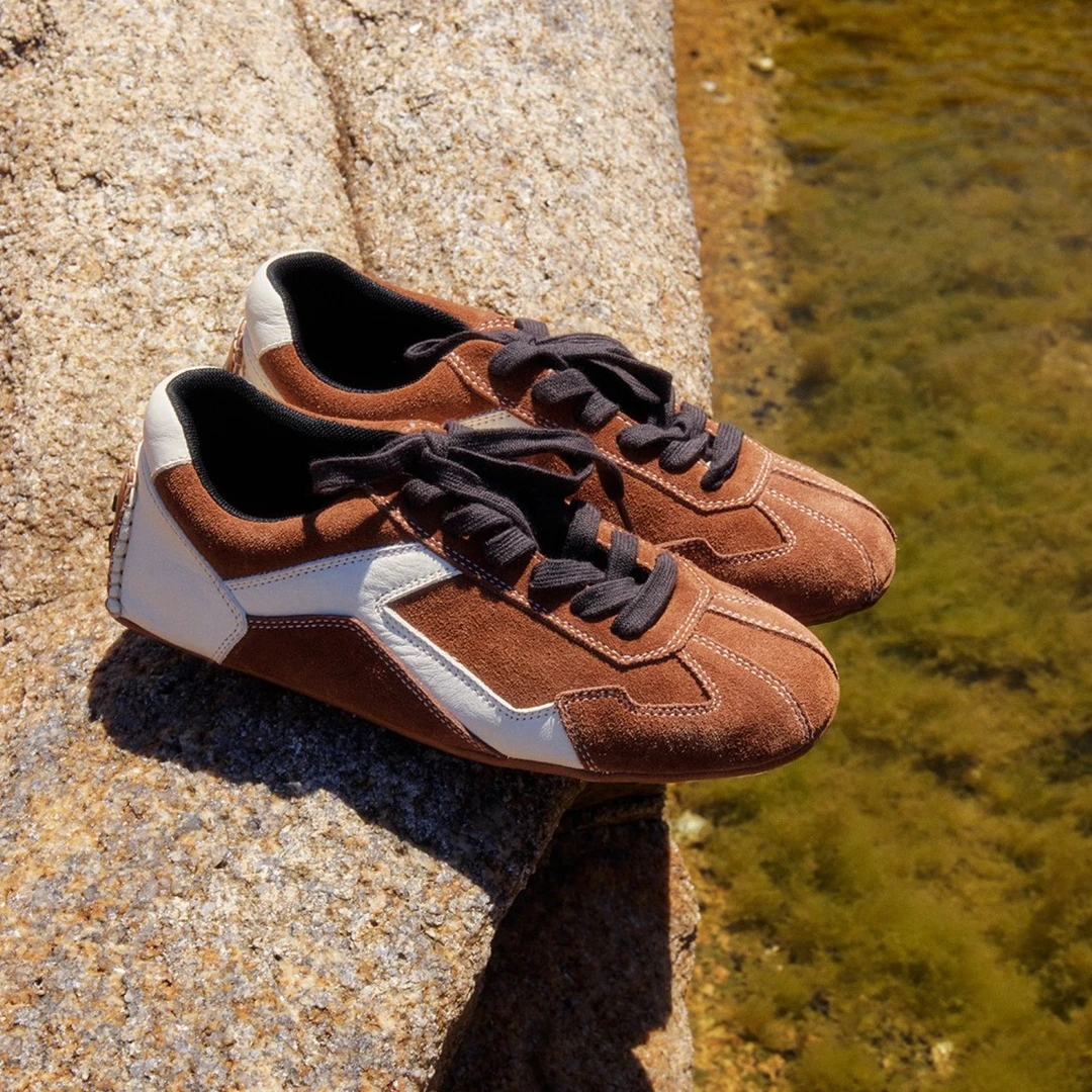 迷失麋鹿【比利解构德训鞋】复古真皮德训鞋百搭平底运动休闲鞋女