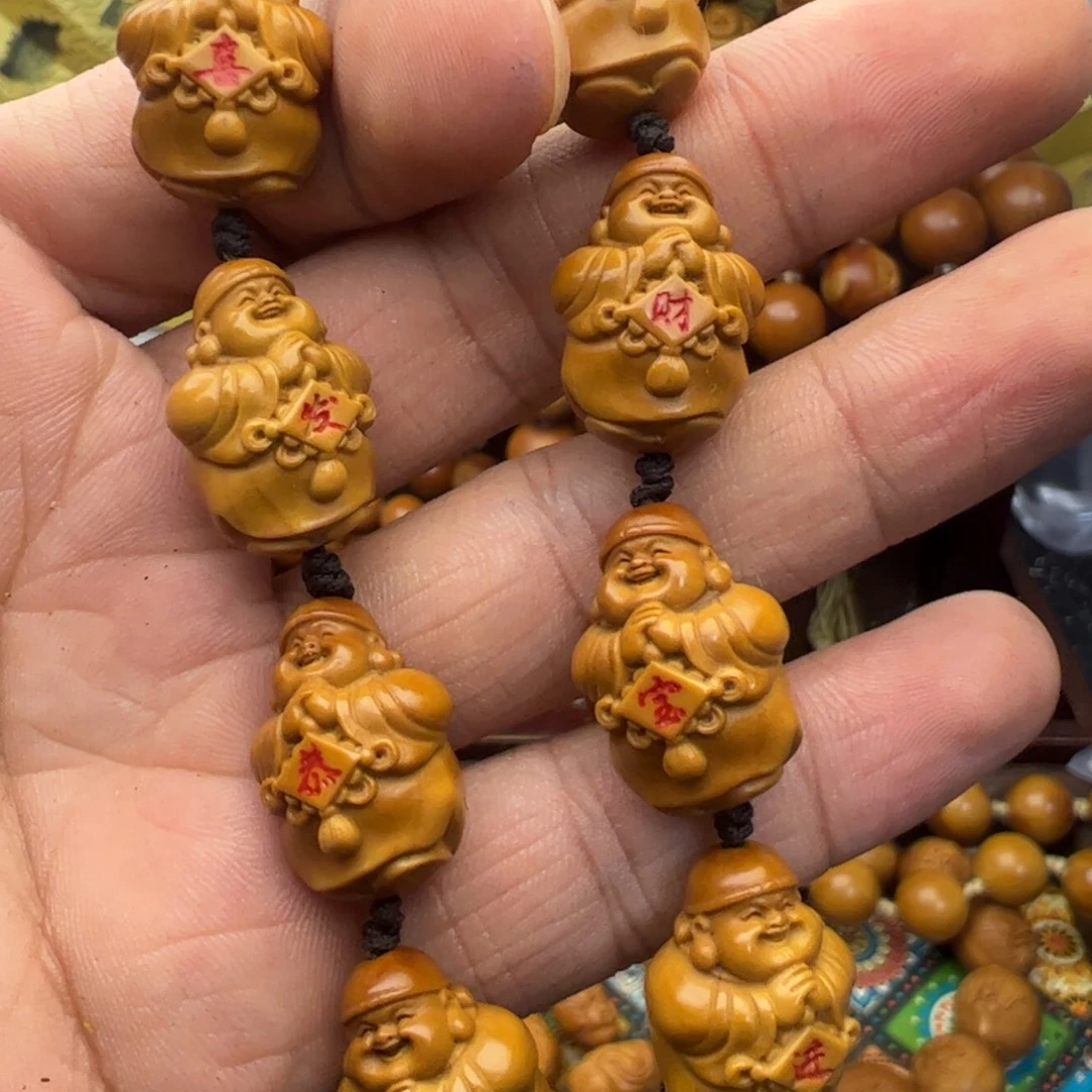 橄榄核手串/手链1.5铁盒站立财神