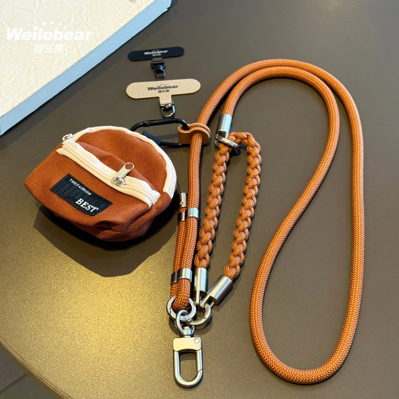 带零钱包三合一背带手机挂绳斜挎可调节挂脖耐用手腕绳户外挂链绳