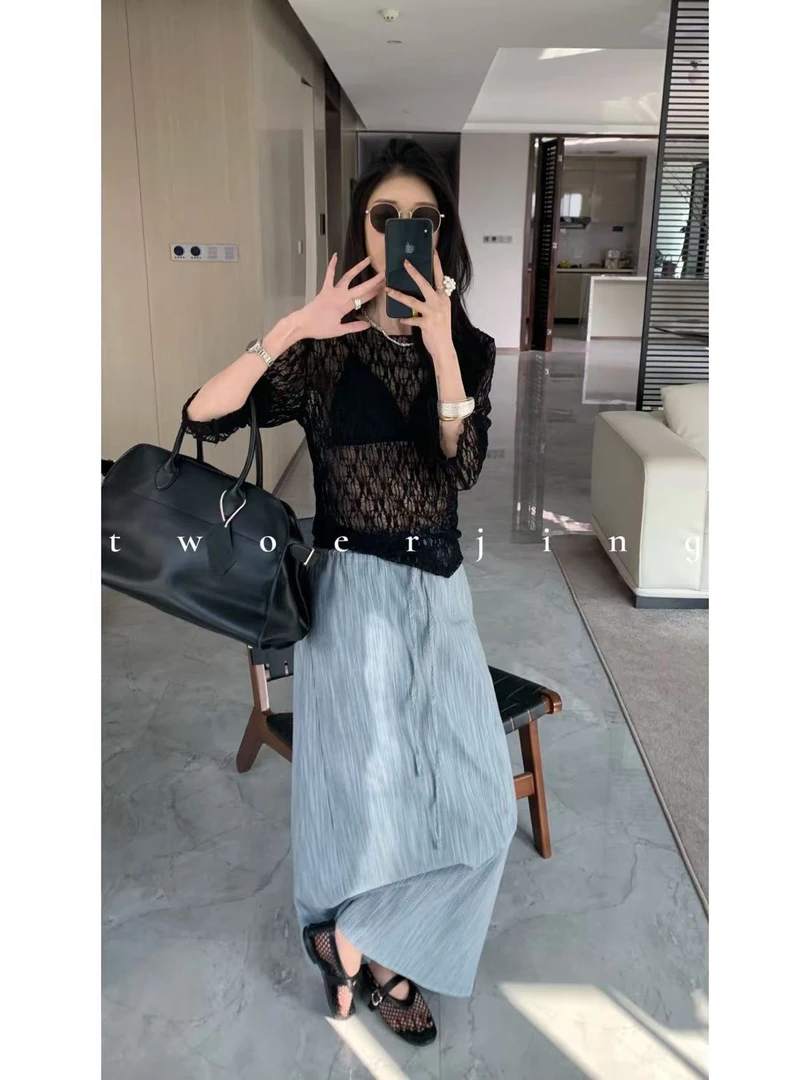 2025NEW//SS极简约静奢棉麻（直筒显瘦遮跨半身裙）CX8556