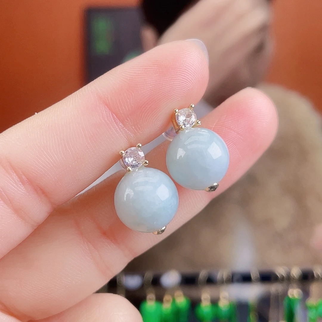 翡翠未镶嵌耳饰饰品