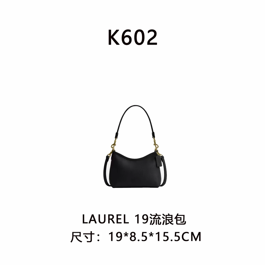 【K602】LAUREL 19流浪包(尺寸19*8.5*15.5CM)新款黑色老花女包