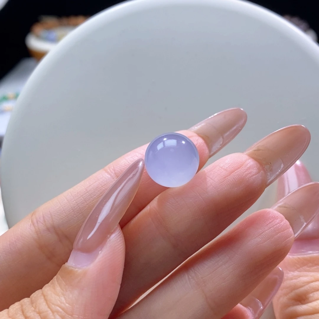 翡翠未镶嵌颈饰翡翠冰梦幻紫珠13.15mm