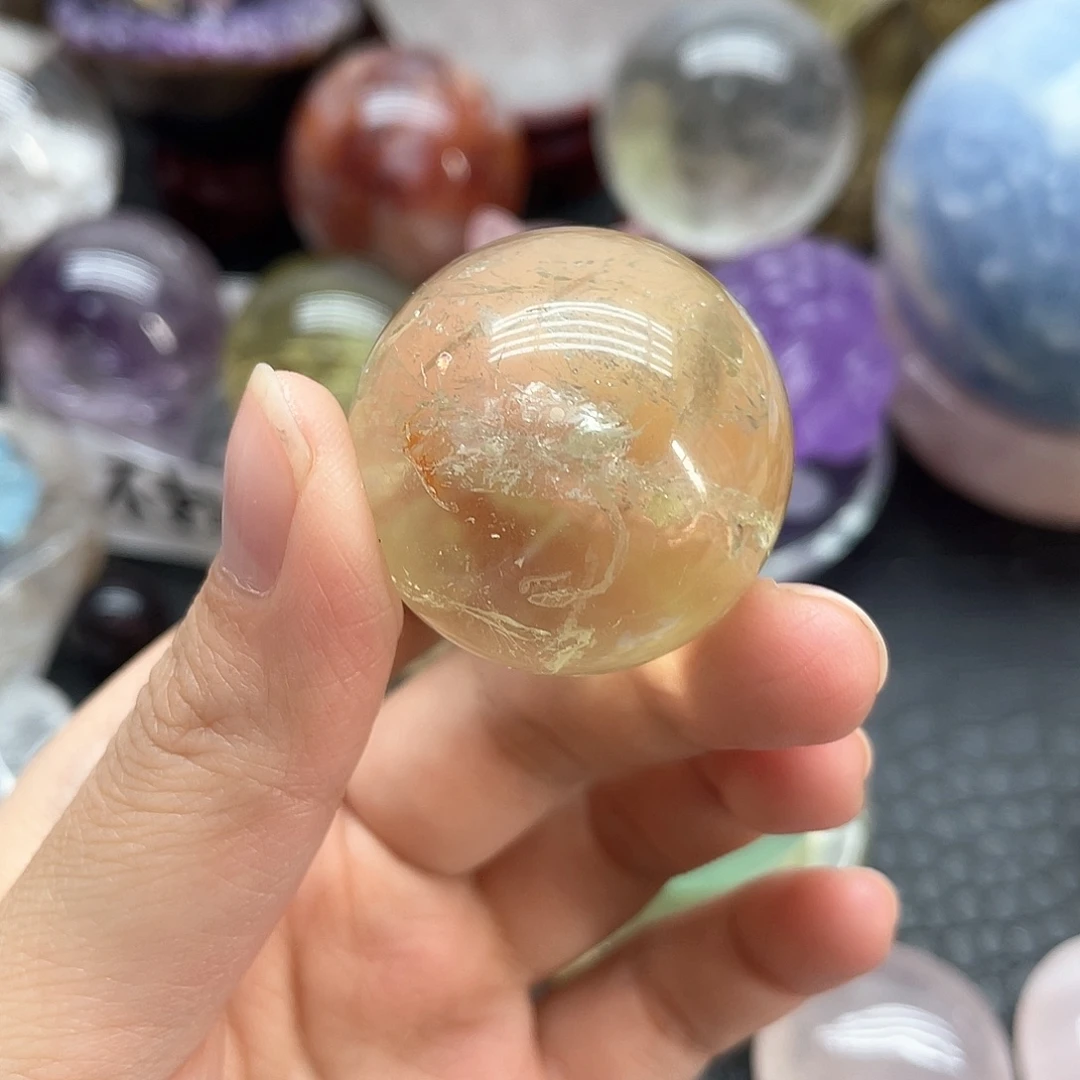 水晶珠宝半成品未镶嵌13黄水晶卡3.3瑕疵放漏
