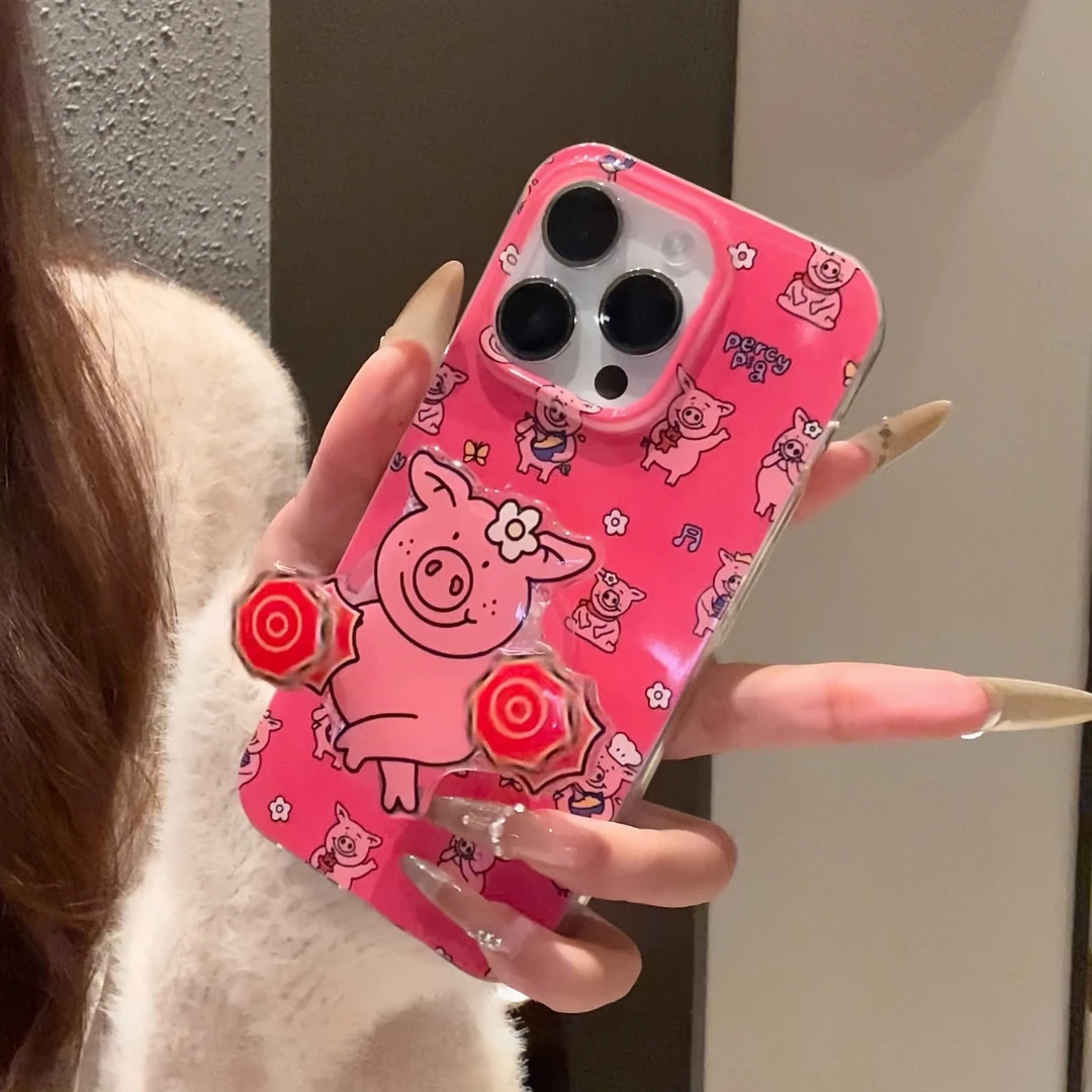 搞怪旋转手绢玛莎猪适用苹果iPhone16/13手机壳华为vivo小米oppo