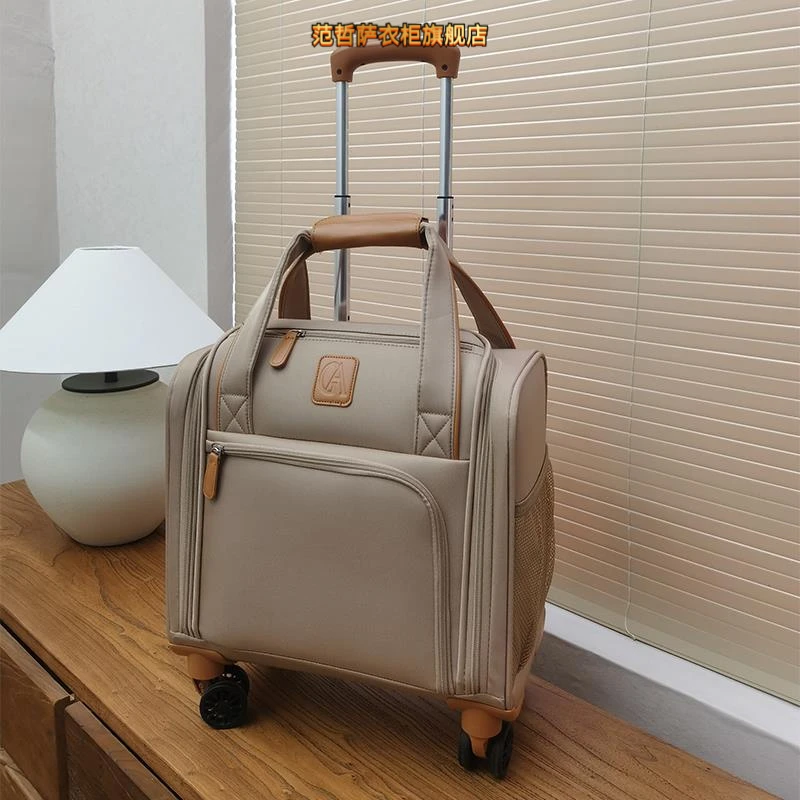 出口16寸登机手提箱行李箱万向轮短途超轻拉杆箱防泼牛津布小型包