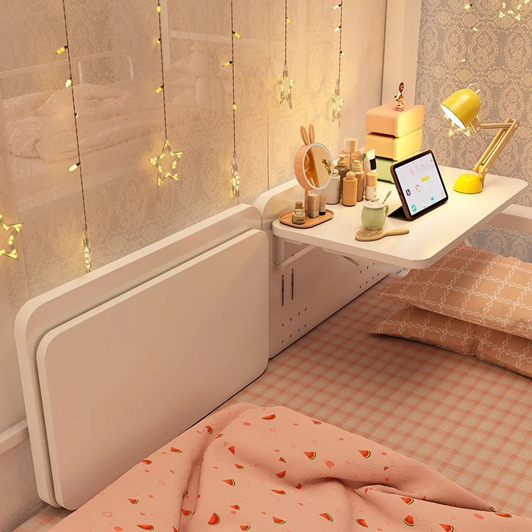 宿舍床上书桌寝室神器大学生上铺侧边折叠学习小桌下铺悬空电脑桌