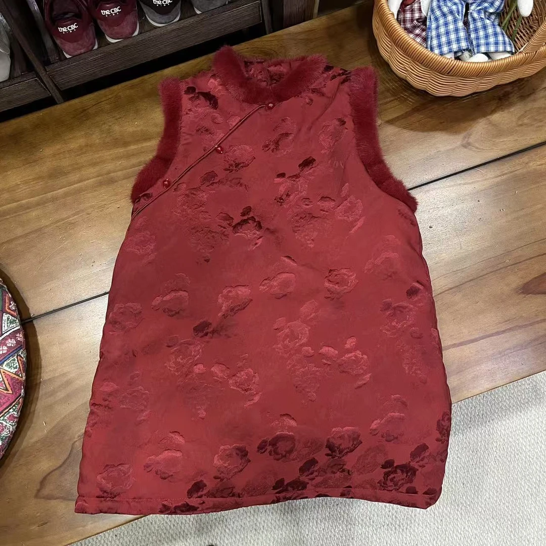 〖姐姐家〗女童年服2025冬款季新款儿童刺绣新年连衣裙-26877