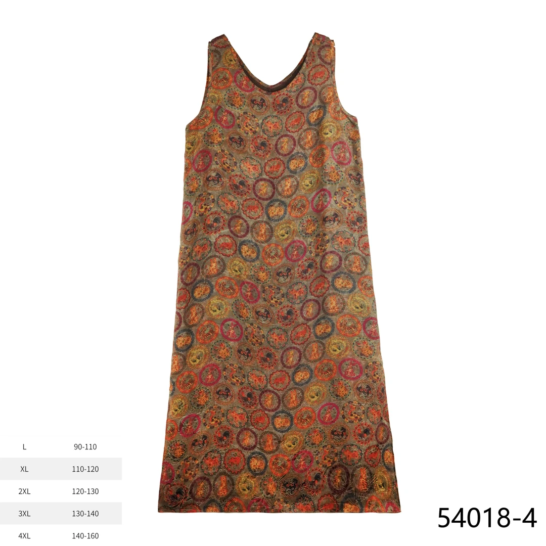 ,MM 2025春夏新款时尚国风十二生肖图连衣裙 54018-4