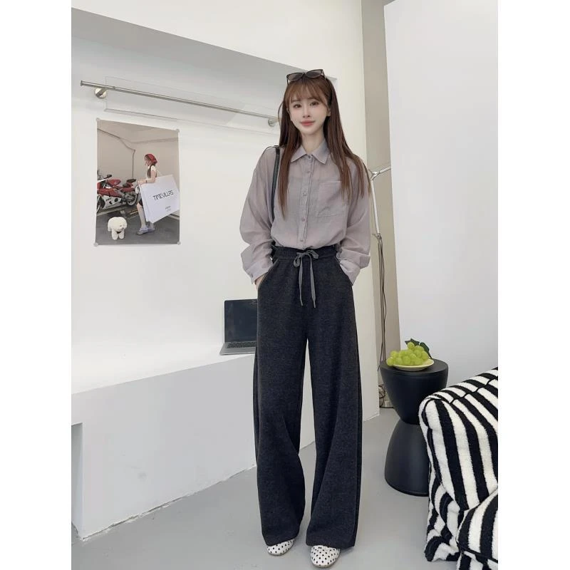 JF6002(聚水潭）时尚宽松阔腿裤休闲裤长裤休闲拖地百搭女士休闲裤