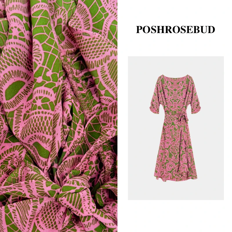 POSHROSEBUD【花期如梦】法式茶歇碎花显瘦气质女装连衣裙-T0200