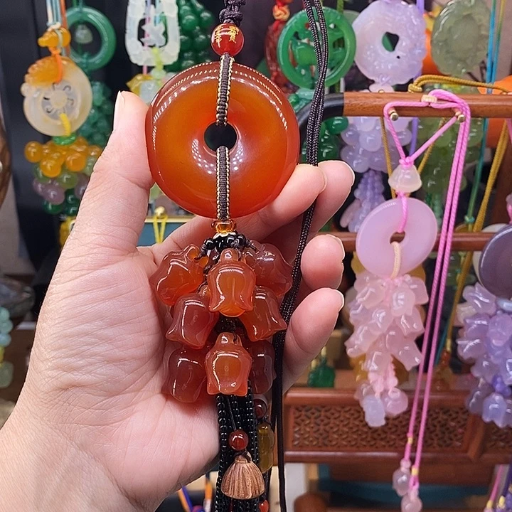 高端定制红平安车挂