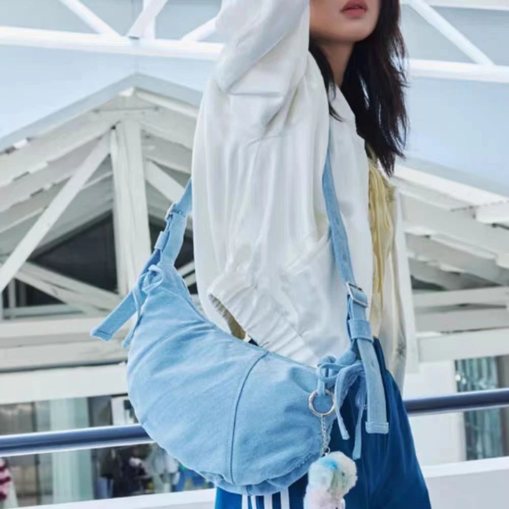 【工厂直销】24新款 轻便牛仔饺子包 单肩斜挎包