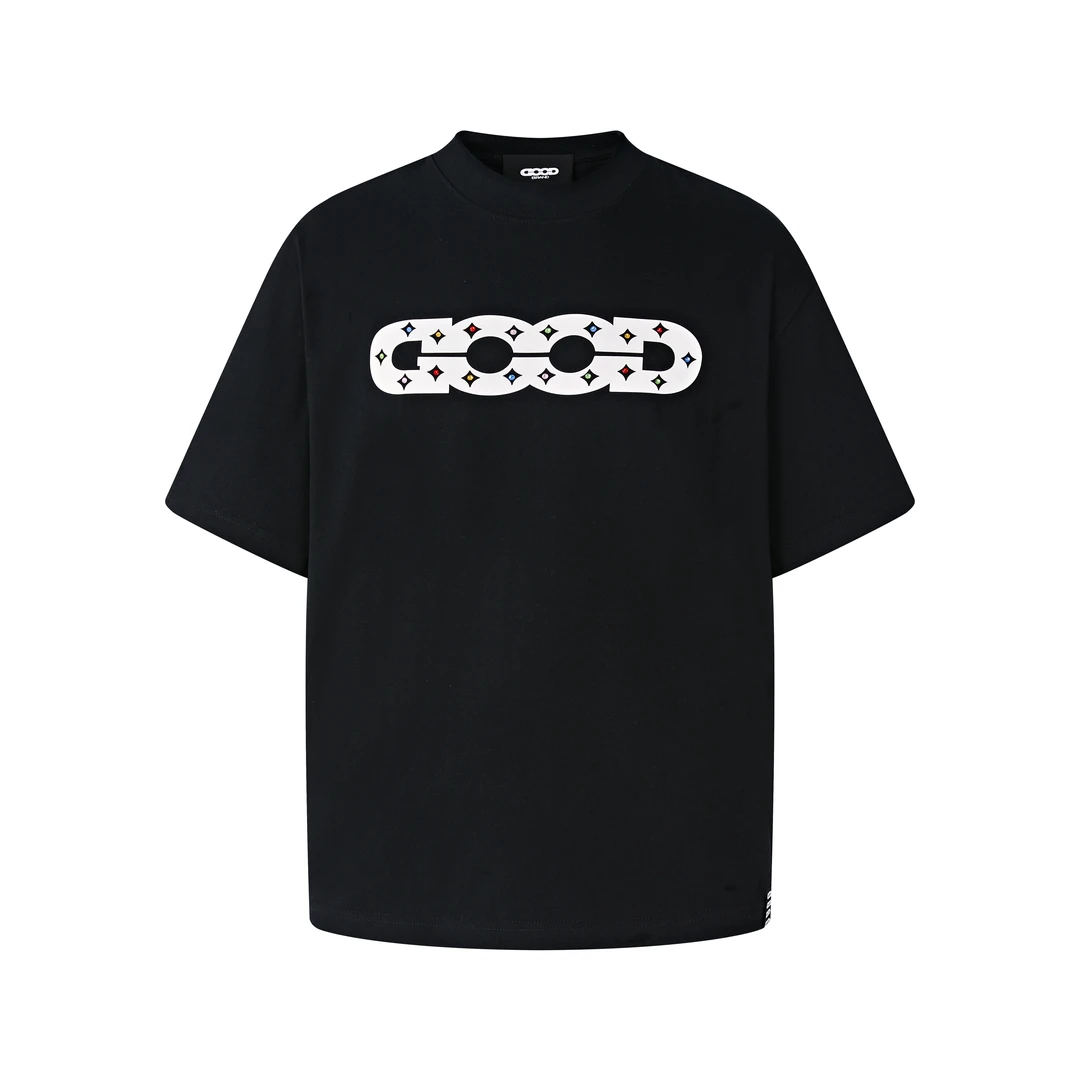 GOODBRAND 24春夏 Diamonds 镂空LOGO贴钻短袖 两色纯棉印花运动