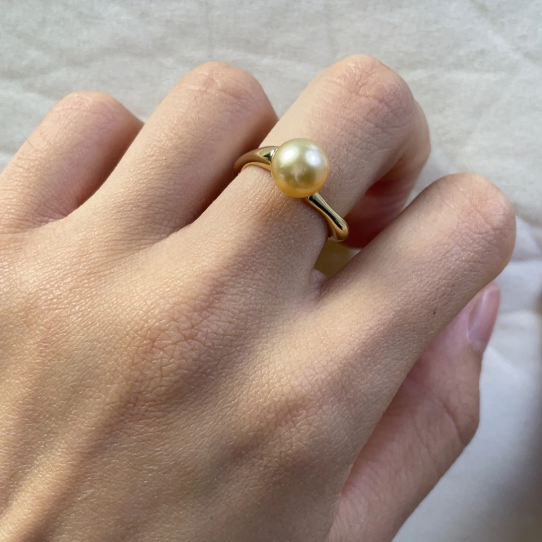 银S925镶嵌海水珍珠戒指