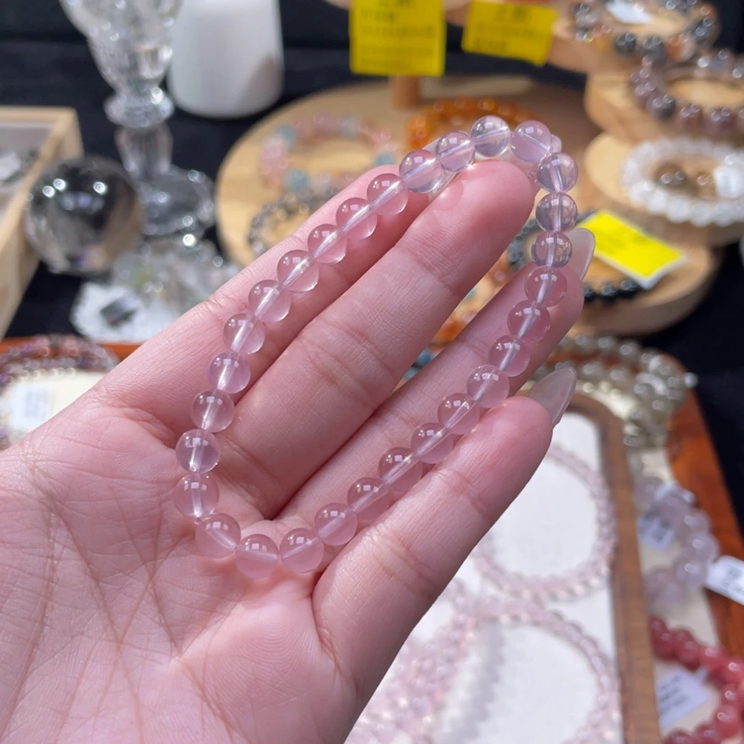 水晶手串未镶嵌小**?莫粉3