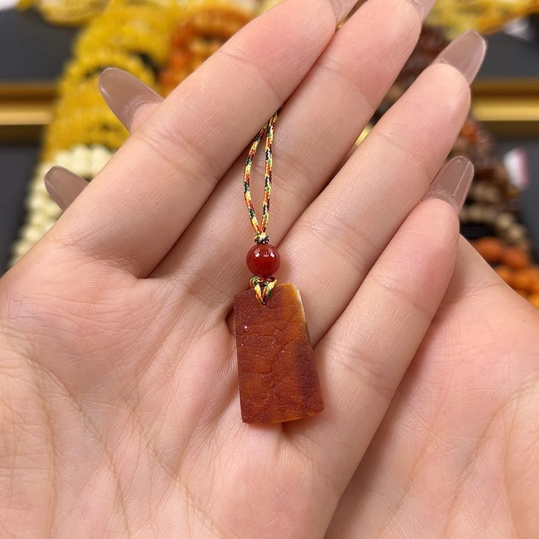 未镶嵌琥珀裸石红皮海漂挂件