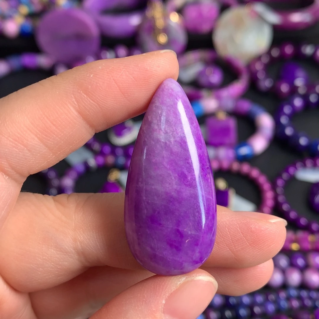 苏纪石（舒俱来）未镶嵌冰种樱花水滴裸石