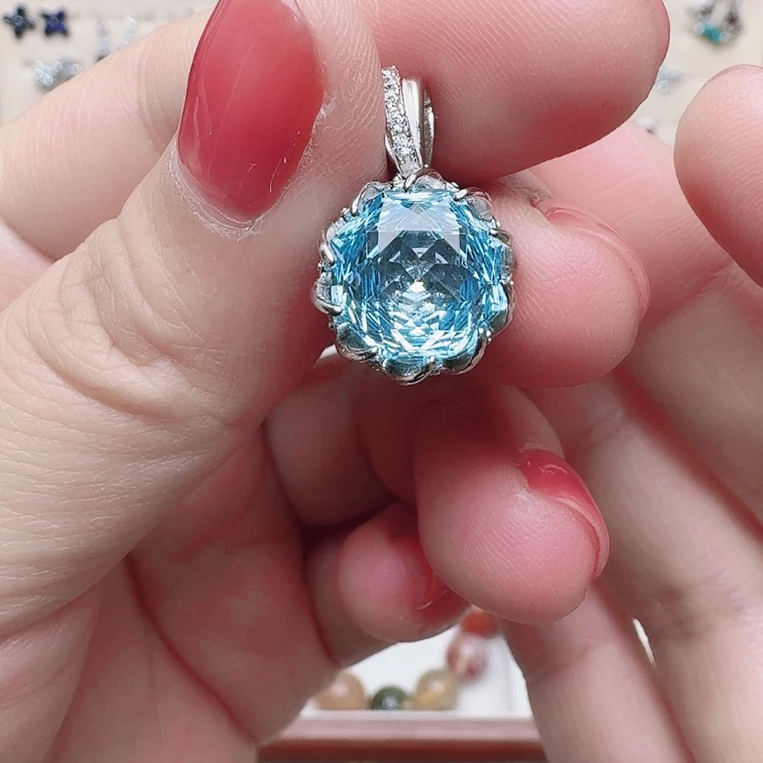 托帕石吊坠(不含链)银S925镶嵌