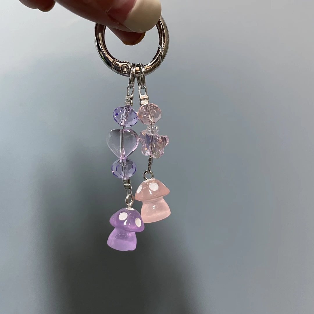 夜光一对小蘑菇手机坠D793