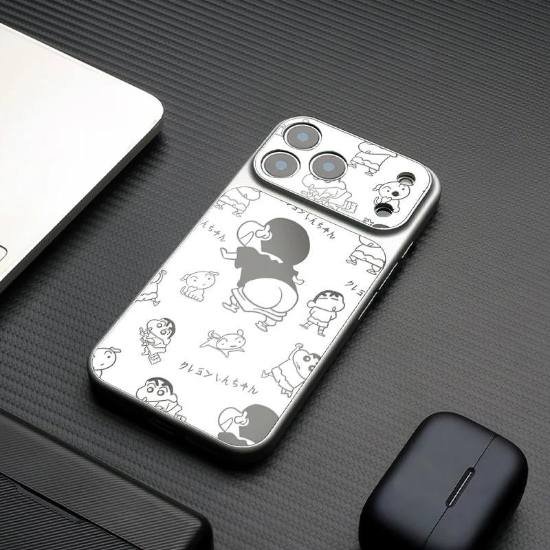 蜡笔小新适用苹果17promax手机壳16磨砂iphone15全包防摔13/14Pro