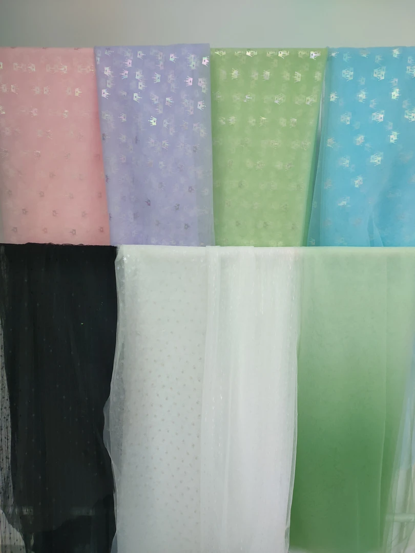 3米 79-100#幻彩网纱布料童装纱裙娃衣宽度1.7米
