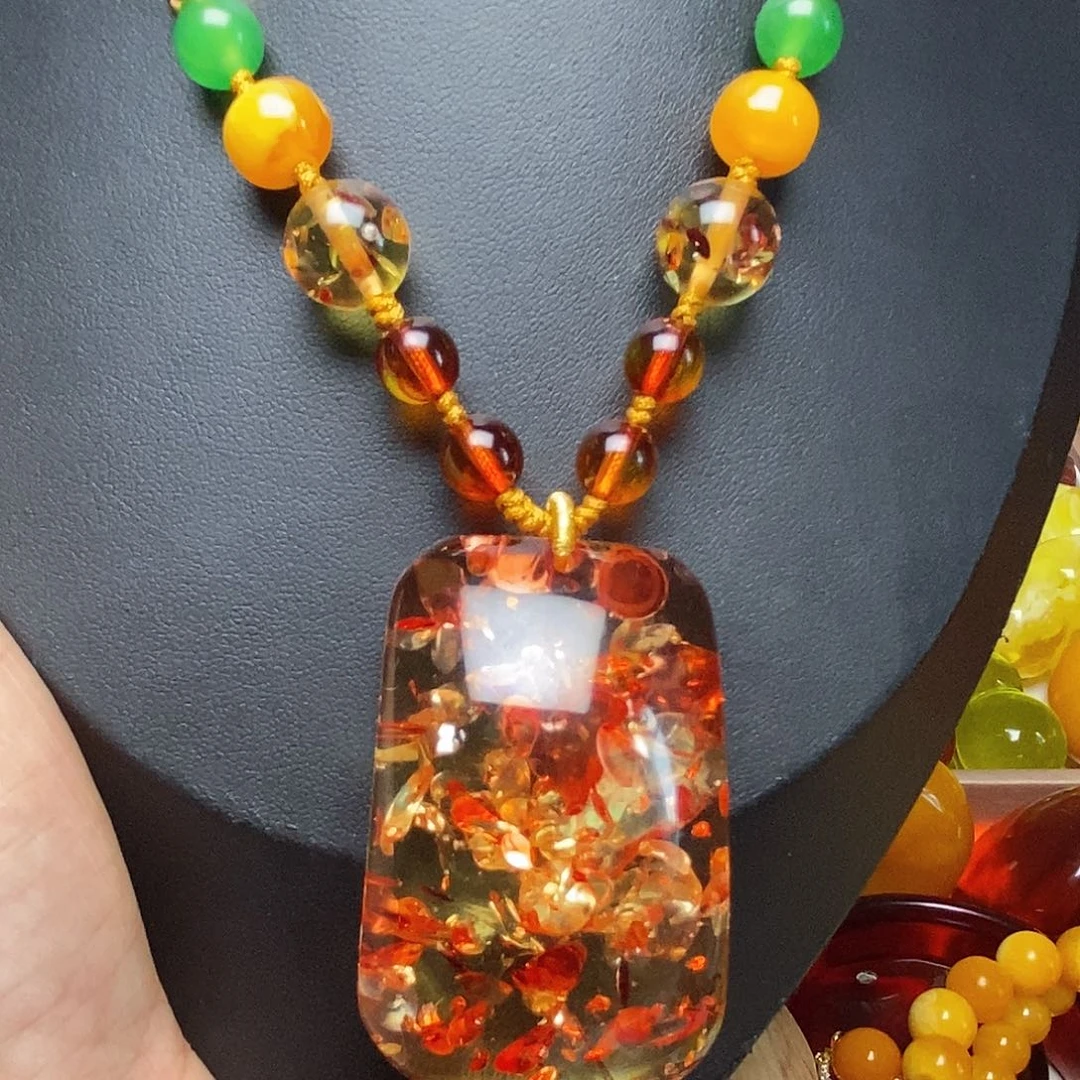 玻璃颈饰吊坠项链