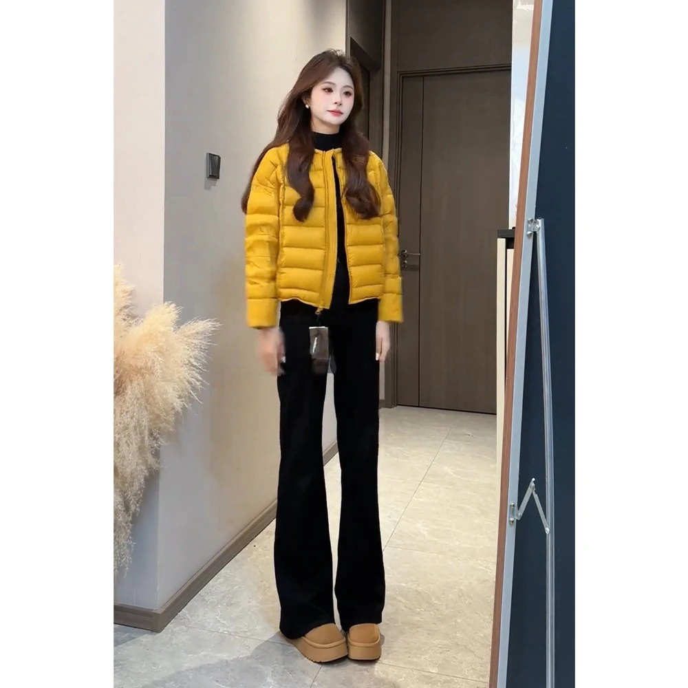 韩系黄色短款羽绒服女款2025新款冬季加厚保暖独特超好看外套棉袄