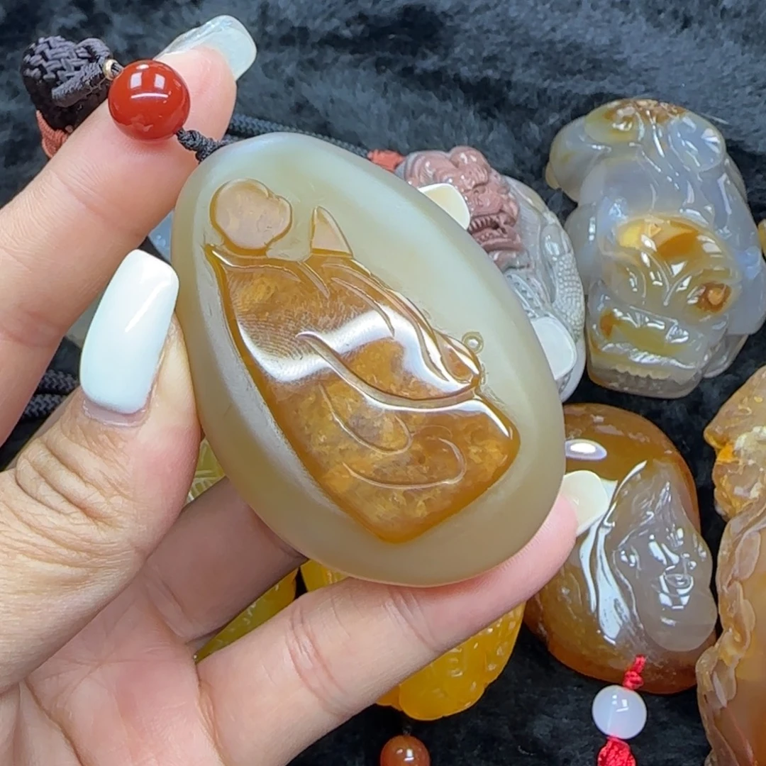 玛瑙/玉髓合金手把件