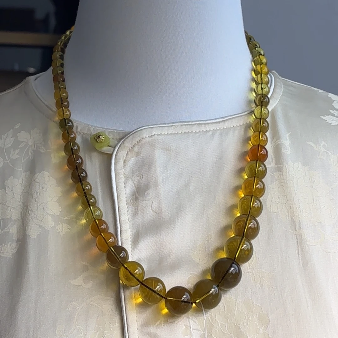 琥珀未镶嵌手链茶珀塔链